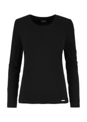 Black ribbed women's longsleeve blouse LSLDT-0043-99(W24)-03