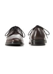 Dark brown men's leather shoes BUTYM-0500-1I(W26), front and back product view on white background.