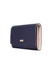 Navy blue women's wallet with cream interior POREC-0439-7E(Z26)
