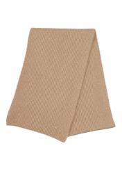 Women's camel scarf with sequins SZADT-0225-1D(Z26), front product view on white background.