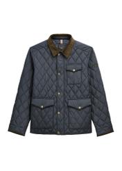 Navy blue men's quilted jacket KURMT-0427-7E(Z26) - front product view, on white background.