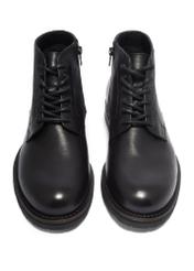 Men's black leather ankle boots BUTYM-0554-99(Z26), front product view on white background.