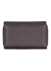 Large dark brown leather women's wallet PORES-0801R-1I(Z26), back view of the product on a white background.