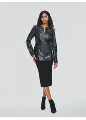 Women's black leather biker jacket KURDS-0495-5491(Z24)-02