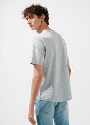 Grey men's henley T-shirt TSHMT-0104-91(W24)-02