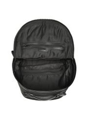 Men's black leather backpack TORMS-0526-99(Z26) - product view from above, on a white background.