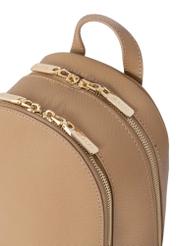 Beige leather women's backpack TORES-0420B-81(Z23)-05