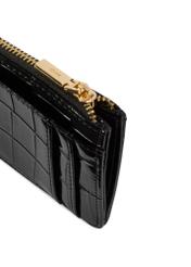 Small black women's wallet POREC-0425-99(Z25) - close-up of detail on white background.