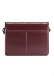 Women's leather handbag in burgundy color TORES-1189-49(Z25) - product view from the back on a white background.