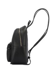 Black spacious women's backpack TOREC-1089-99(Z25), product view from the side on a white background.