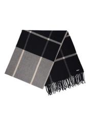 Grey women's plaid scarf SZADT-0100-9J(Z26), front view of the product on a white background.