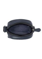 Leather navy blue men's shoulder bag TORMS-0409D-69(W25)-05