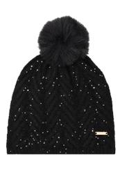 Black hat and scarf set ZESTD-0014-99(Z26), front view of the hat on a white background.