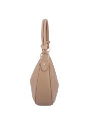 Beige small women's hobo bag TOREC-1097-1B(Z26), product view from the side on a light background.