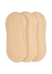 Set of beige women's ankle socks ZESDT-0032-1B(W26) - product view from above, on a white background.