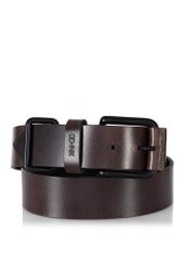 Dark brown leather men's belt PASMS-0241-89(Z24)-01