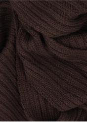Brown men's winter scarf SZAMT-0016-1I(Z26), close-up of the product material on a white background.
