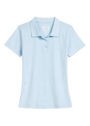 Light blue women's polo shirt POLDT-0006-7A(W26), front product view on white background.