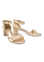 Women's leather sandals in gold color BUTYD-1179-2X(W26)