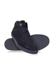 Men's navy blue leather sneakers BUTYM-0446-69(Z23)-04