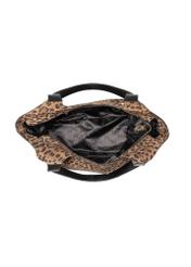 Large women's handbag with leopard print TORES-1169-86(Z25), view of the inside of the product on a white background.