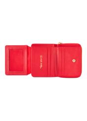 Small red women's croco wallet POREC-0352A-42(Z25), product view from the inside on a white background.