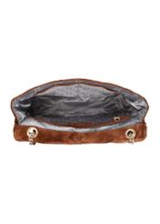 Brown quilted suede handbag for women TORES-1001-89(W24)-05