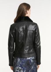 Women's insulated leather jacket KURDS-0336-5554(Z22)-03