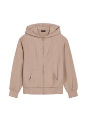 Camel women's zipper sweatshirt BLZDT-0108 A-1D(W26), front product view on white background.