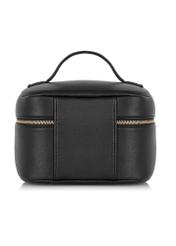 Black round women's cosmetic bag TOREC-0919B-99(Z25) - product view from the back on a white background.