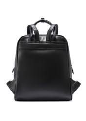 Black women's imitation leather backpack TOREC-1129-99(W26), product view from the back on a white background.