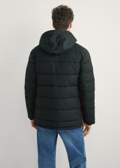 Black men's winter jacket KURMT-0379-99(Z25), product view from the back on the model. Half of the silhouette visible.