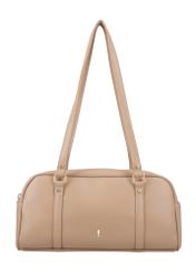 Dark beige shoulder bag TOREC-1233-1K(Z26), product view from the front on a white background.