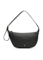 Black leather shoulder bag TORES-1317-99(Z26) - front product view, on white background.