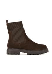 Women's brown suede Chelsea boots BUTYD-1194-89(Z25), product view from the side on a white background.