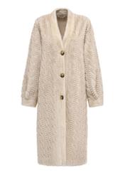 Long women's fur coat in beige color FUTDP-0044-81(Z24) pic. 6