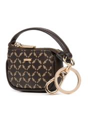 Leather bag-shaped keychain BRELOK-0213-89(Z25), diagonal product view on a white background.