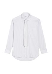 Women's striped shirt with tie KOSDT-0191-0A(Z26) - front product view, on white background.