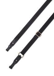 Black women's handbag made of natural pea leather TORES-1424-9I(Z26), view of the product strap on a white background.