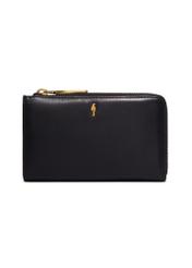 Black leather women's wallet PORES-0997-99(Z26), front product view on a light background.