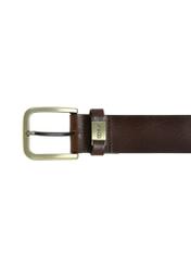 Brown leather men's belt PASMS-0129C-89(W24)-03