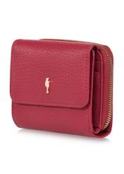 Pink leather women's wallet with RFID protection PORES-0817RFID-34(W24)-03