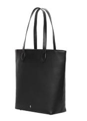 Black leather shopper bag TORES-1312-99(Z26), diagonal product view on a white background.