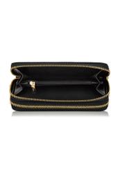 Women's two-compartment black wallet POREC-0376-99(W24)-05