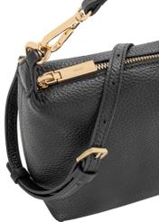 Black leather single-compartment handbag TORES-0981C-99(W25)-06