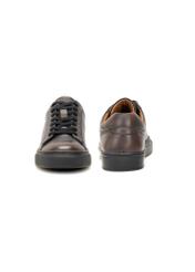 Men's brown leather shoes BUTYM-0519-1I(Z26), front and back product view on white background.