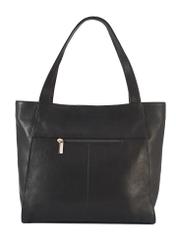 Black leather women's handbag TORES-1144-99(Z25) - product view from the back on a white background.