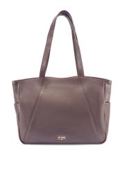 Brown leather women's shopper bag TORES-1255-1I(W26)