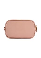 Small pink leather women's handbag TORES-0466E-5D(W26) - product view from the back, on a white background.