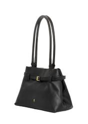 Black leather women's handbag TORES-1329-99(Z26). Side view, diagonal, on a white background.